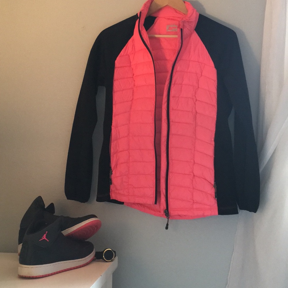 Pink running jacket
